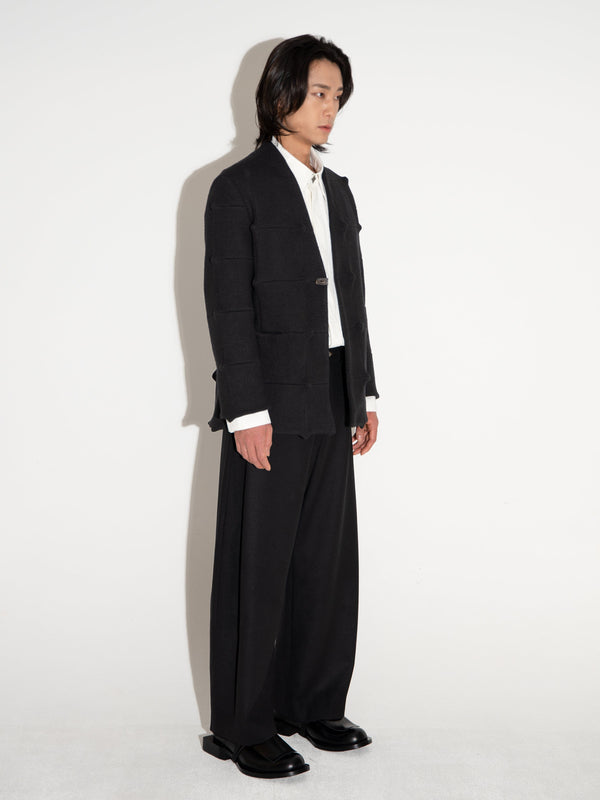 Spiked Jacket Black-Woojun Jang-APOC STORE