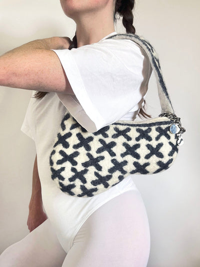1 of 1 Asymmetric Kisses Bag - White / Blac-Carboot-APOC STORE