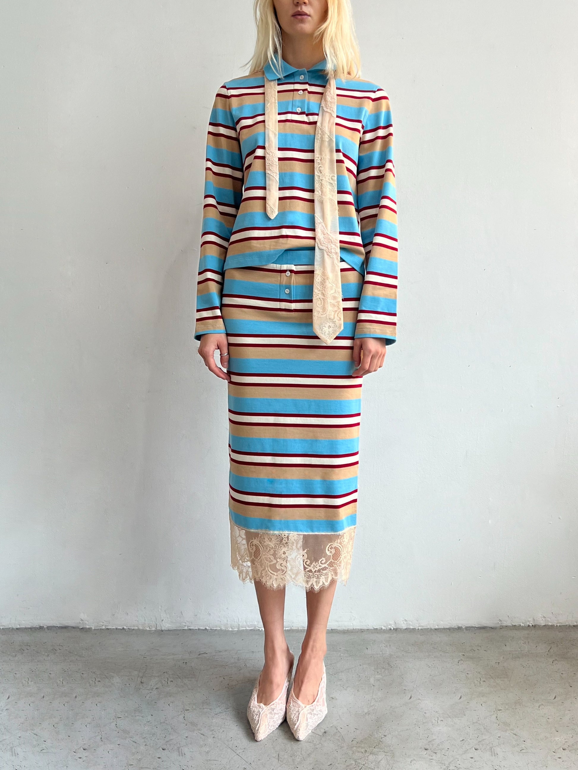 Cotton Knit Polo Long Sleeve-Nastyamasha-APOC STORE