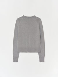 Double zip Cotton Cardigan 001 _ Gray-Taekh-APOC STORE
