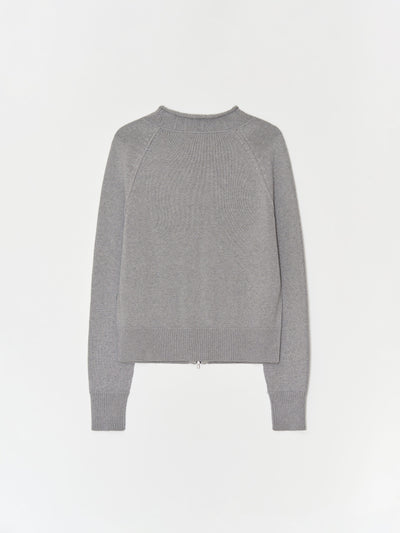Double zip Cotton Cardigan 001 _ Gray-Taekh-APOC STORE