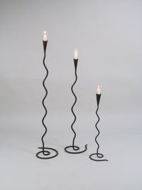 Set of Three Sculptural Iron Candleholders-Myakin-APOC STORE