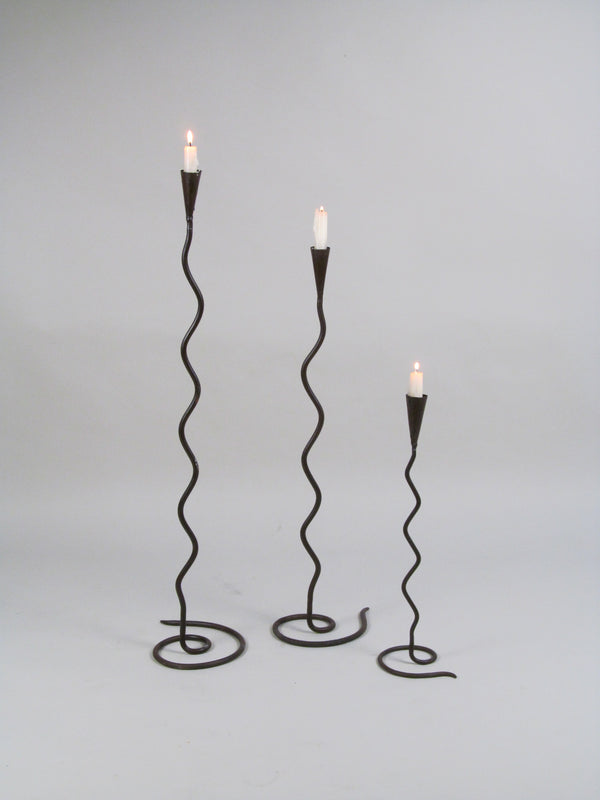 Set of Three Sculptural Iron Candleholders-Myakin-APOC STORE
