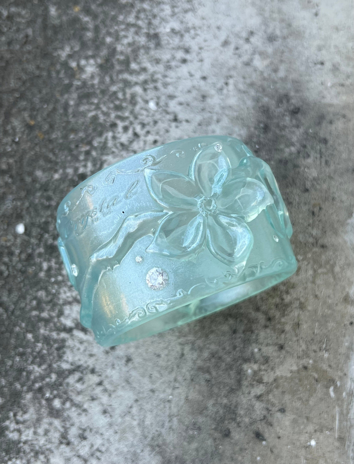 Flower Bangle - Blue Quartz-Crystal Toybox-APOC STORE