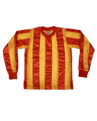 RIBBON STRIPE LACE FOOTY TOP RED/ORANGE-Adam Jones-APOC STORE