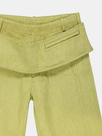 Sling Denim Shorts Lime-René Scheibenbauer-APOC STORE