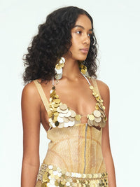 Aluminum Disc Bikini Top - GOLD-JALACONDA-APOC STORE
