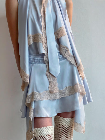 Satin Lace-Trimmed Tie-Nastyamasha-APOC STORE