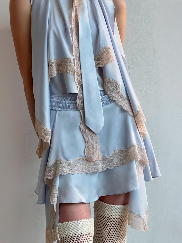 Satin Lace-Trimmed Tie-Nastyamasha-APOC STORE