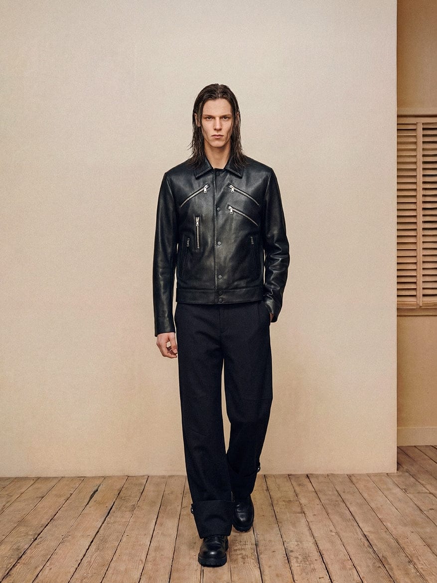 Contour Zip Leather Jacket-MINKIMHO-APOC STORE
