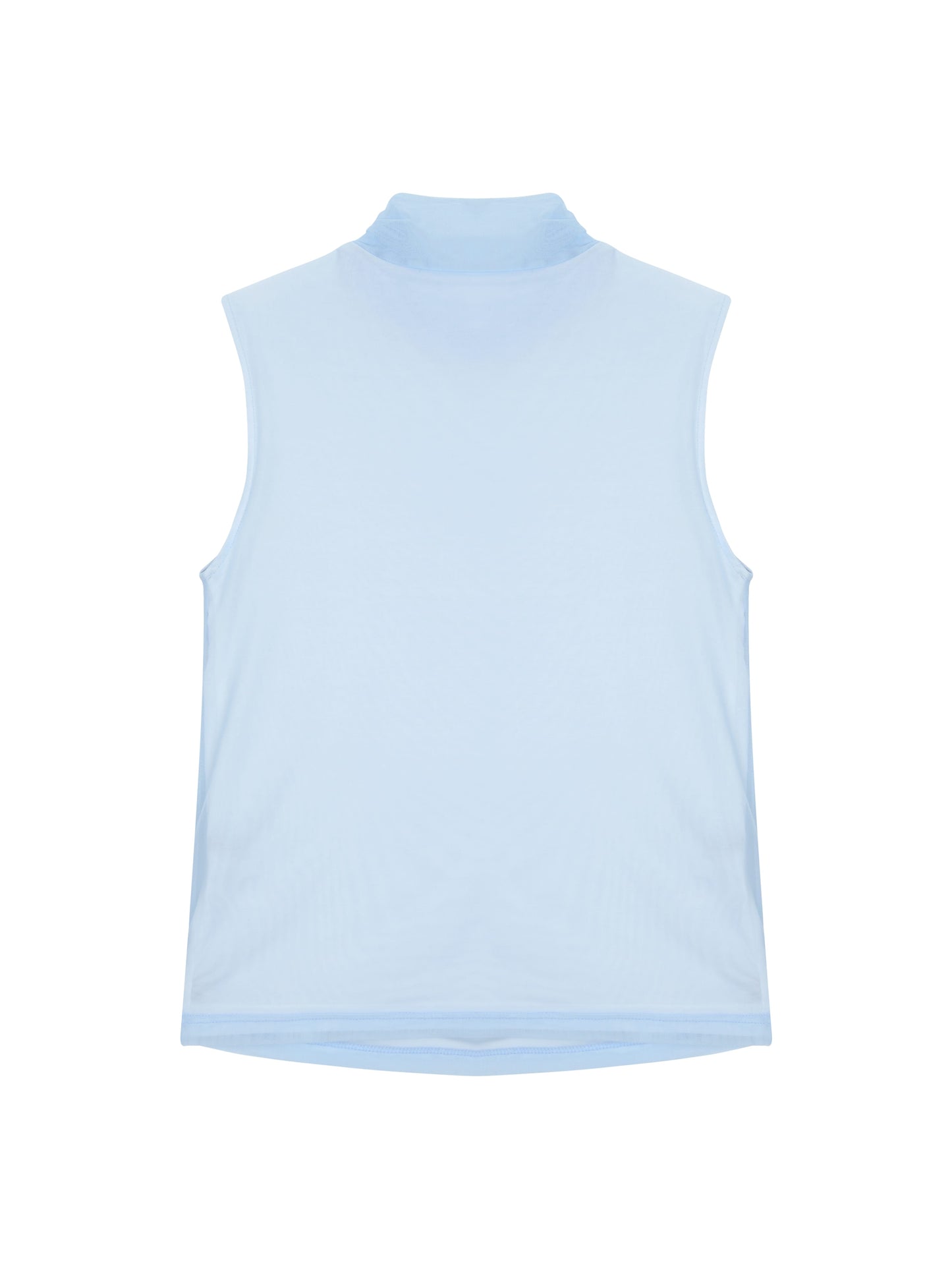 Draped Layer Top Light Blue-mesh blanca-APOC STORE