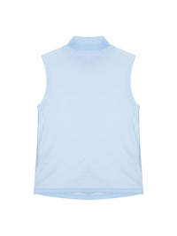 Draped Layer Top Light Blue-mesh blanca-APOC STORE
