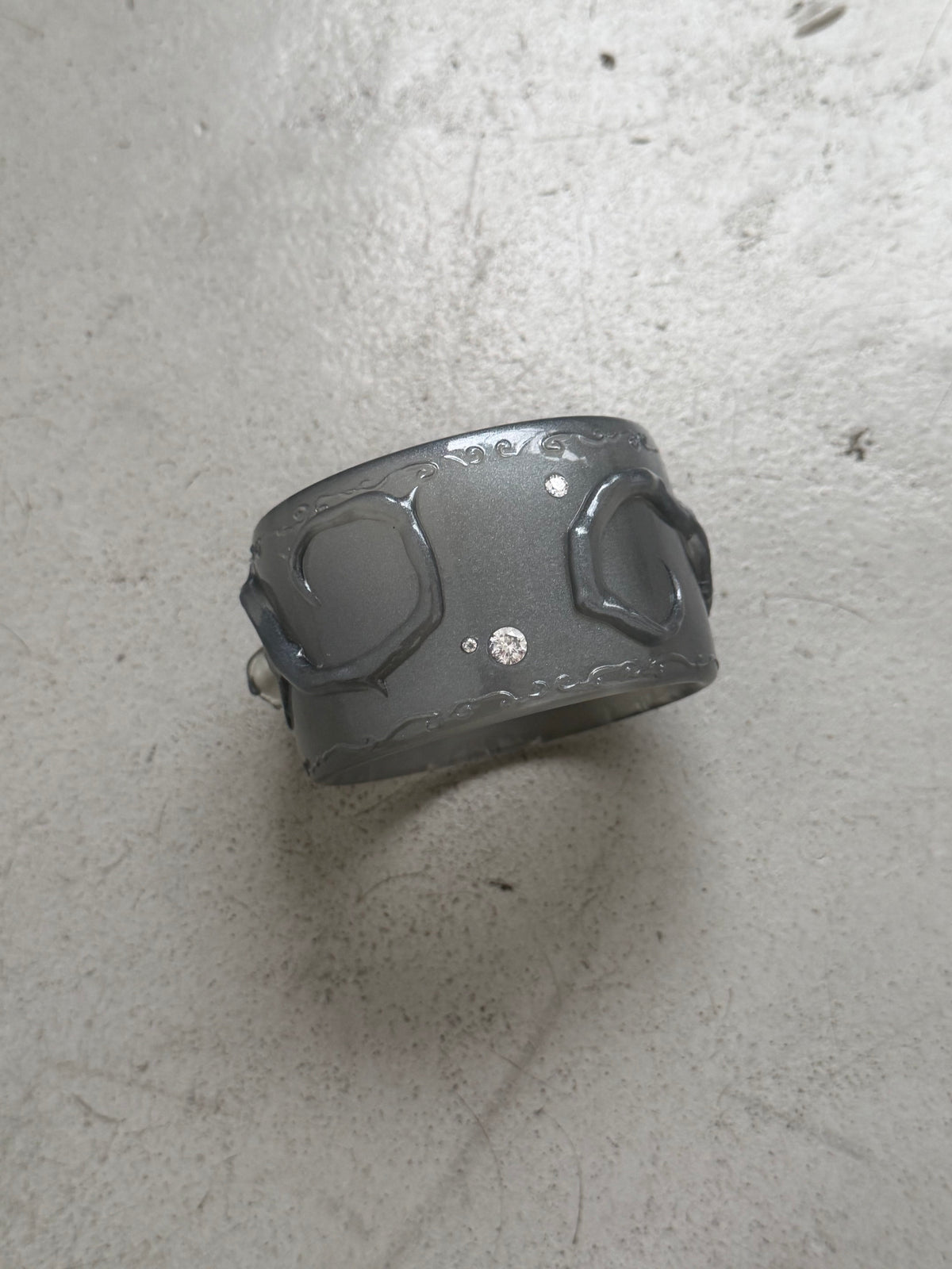 Flower Bangle - Foggy Obsidian-Crystal Toybox-APOC STORE