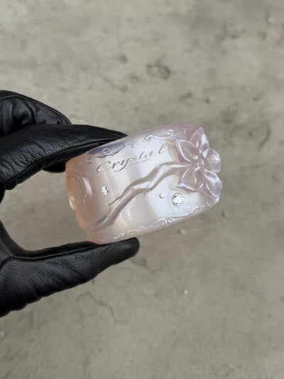 Flower Bangle - Rose Quartz