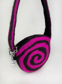 Swirl Shoulder Bag - Black / Fuchsia-Carboot-APOC STORE