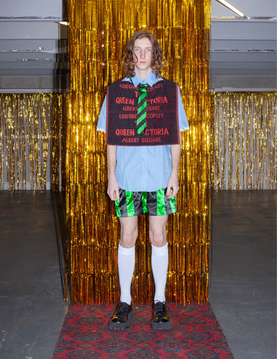 STRIPE RIBBON SHORTS BLACK/GREEN-Adam Jones-APOC STORE