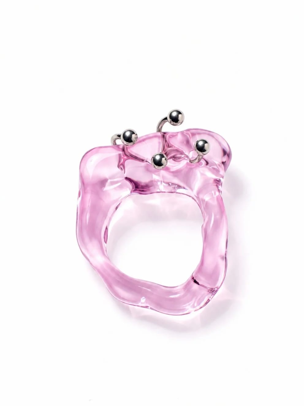 Double Pierced Glass Ring 0021-Rain and Rivers-APOC STORE