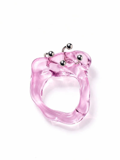 Double Pierced Glass Ring 0021-Rain and Rivers-APOC STORE