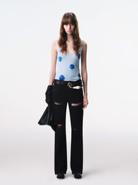 Blue Transparent Caviar Dot Camisole-TRINITE Studio-APOC STORE