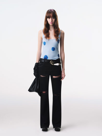 Blue Transparent Caviar Dot Camisole-TRINITE Studio-APOC STORE