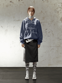 Black Stripe Asymmetric Skirt-TRINITE Studio-APOC STORE