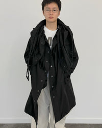 FLAT ADJUSTABLE STRING COAT BLACK-EGNARTS-APOC STORE