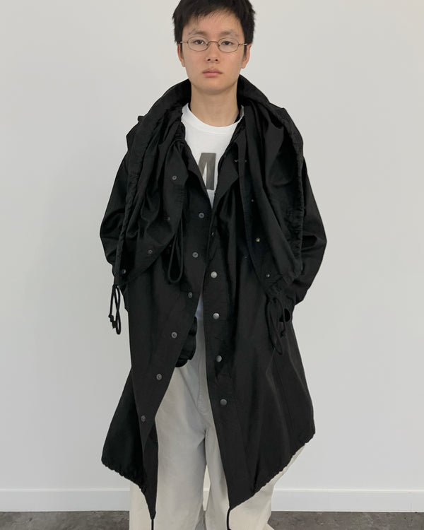 FLAT ADJUSTABLE STRING COAT BLACK-EGNARTS-APOC STORE