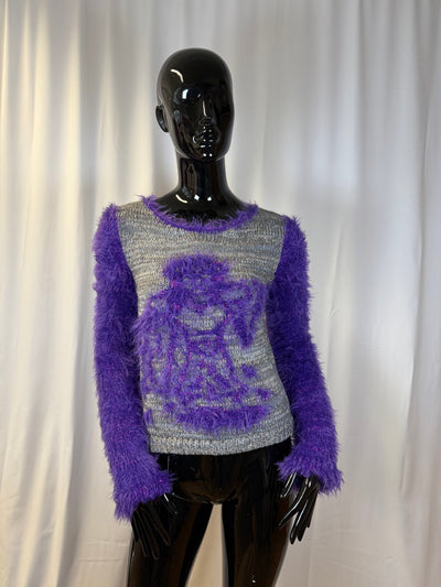 "Peeing trans princess" jumper grey/purple