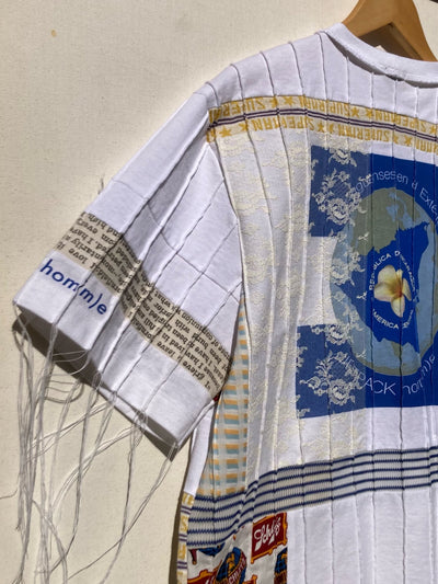 Pin-tuck Patchwork Shirts (White)-Jetpack Hom(m)e-APOC STORE