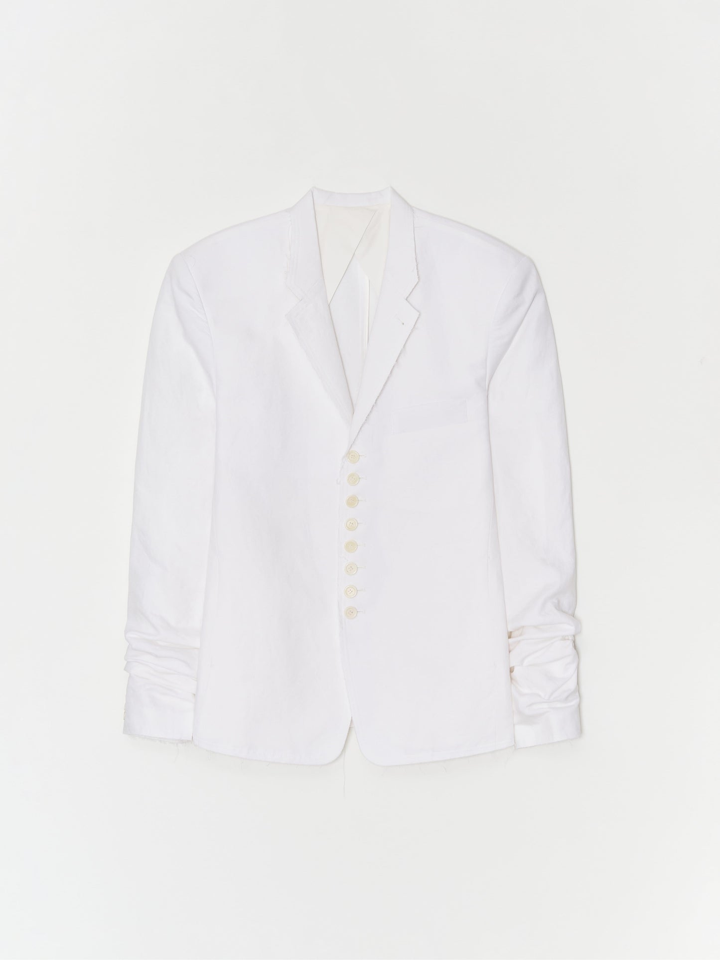 Glitched Summer Sleeve Tailored Jacket 001 _ White-Taekh-APOC STORE