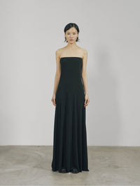 Black Skinny Flared Tube Maxi Dress-arc us arkus-APOC STORE