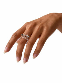 Barbell Piercing Glass Ring 0076-Rain and Rivers-APOC STORE