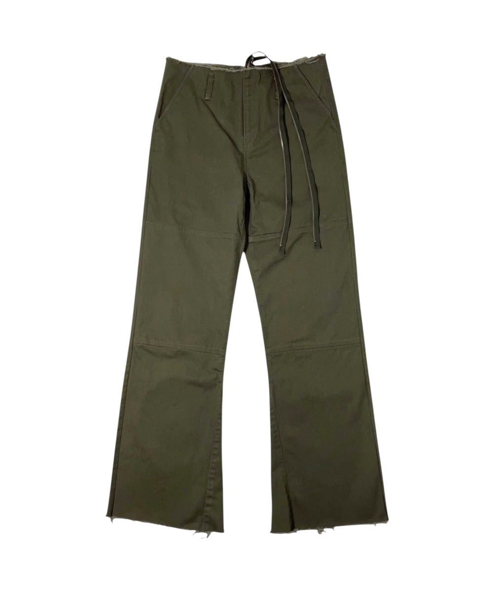 EXTENDED ZIP FLARE PANTS KHAKI-EGNARTS-APOC STORE