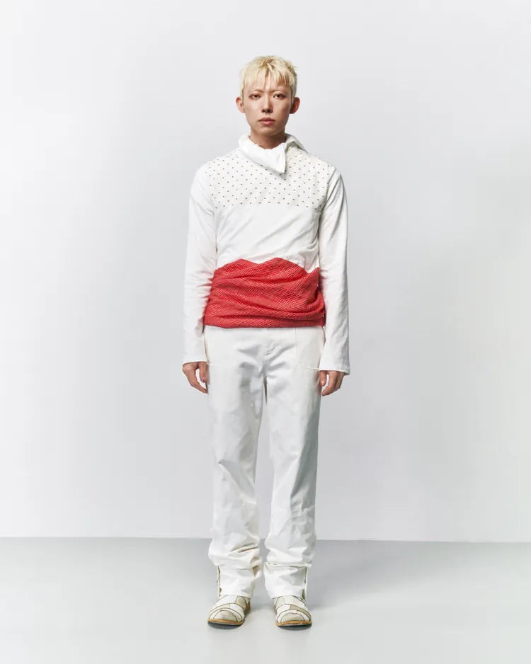 Twisted block Long sleeve 001 _ White-Taekh-APOC STORE