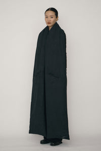Black Faux-Suede Padded Maxi Scarf-arc us arkus-APOC STORE