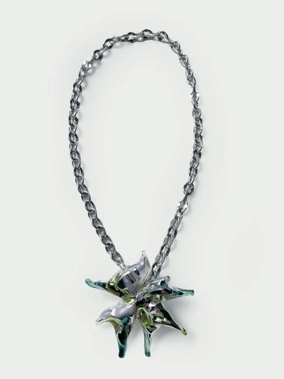 KA’AGUY_222 Glass Silver Necklace-Pia Glassworks-APOC STORE