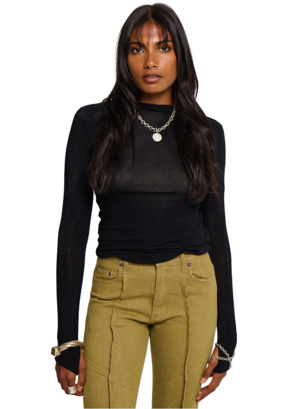 Angel Wool Top - Black-Karlaidlaw-APOC STORE