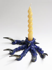 Blue Paw Candlestick with Spikes-Naomi Gilon-APOC STORE