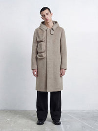Architectural Hood Alpaca Coat (Graphite Grey)-MINKIMHO-APOC STORE