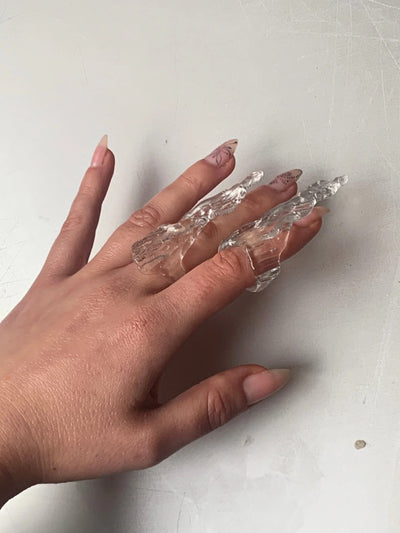 Claw Glass Ring 0139-Rain and Rivers-APOC STORE