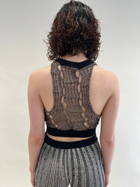 METALLIC MESH KNIT TOP-Sania Parvez-APOC STORE