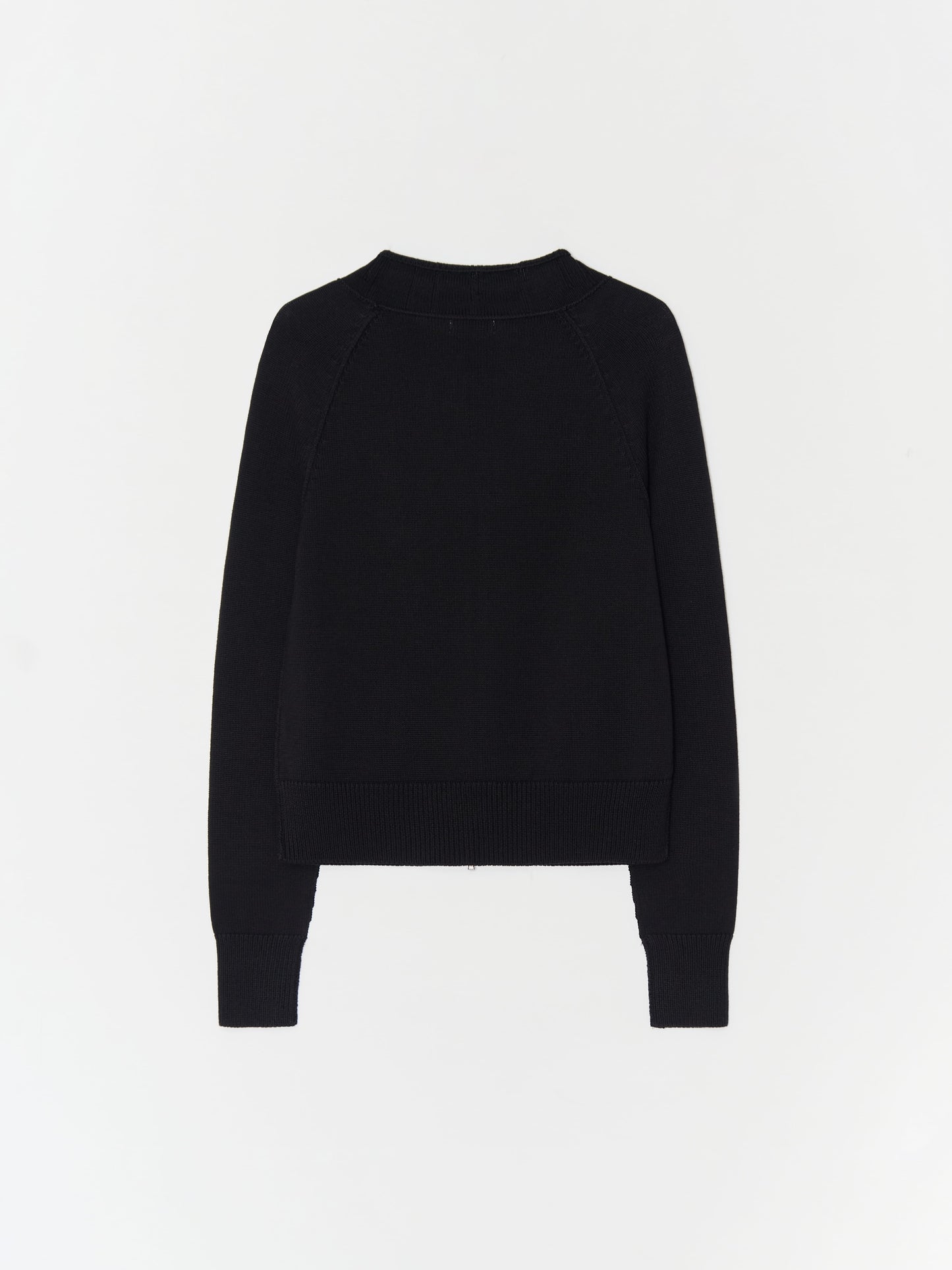 Double zip Cotton Cardigan 001 _ Black-Taekh-APOC STORE