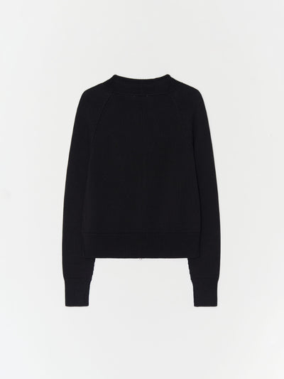 Double zip Cotton Cardigan 001 _ Black-Taekh-APOC STORE