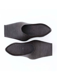 Heeled Square Toe Rubber Mules - Dark-BODY AMPLIFICATION DEVICES-APOC STORE