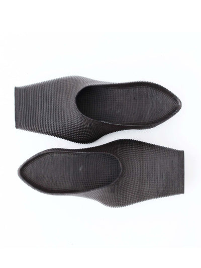 Heeled Square Toe Rubber Mules - Dark-BODY AMPLIFICATION DEVICES-APOC STORE