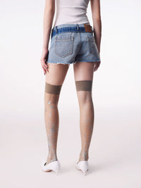 TRI-RIB Fold-Over Waist Denim Shorts-TRINITE Studio-APOC STORE