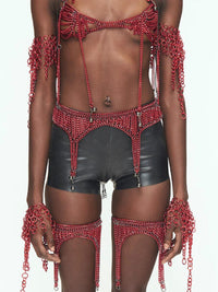 RED CHAINS Waist Garter Belt-JALACONDA-APOC STORE