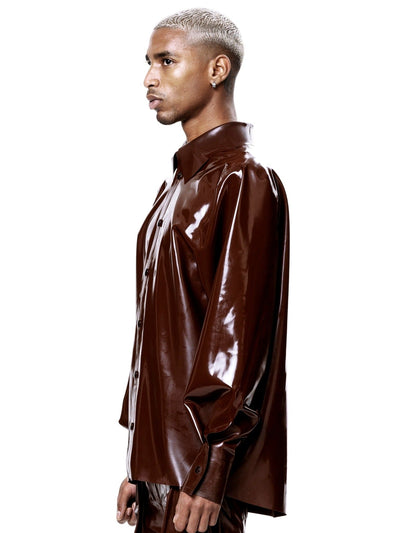Brown Signature Latex Shirt-harri-APOC STORE