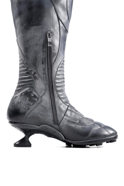 Boxing High Heel Boots Black-EMPTY BEHAVIOR-APOC STORE