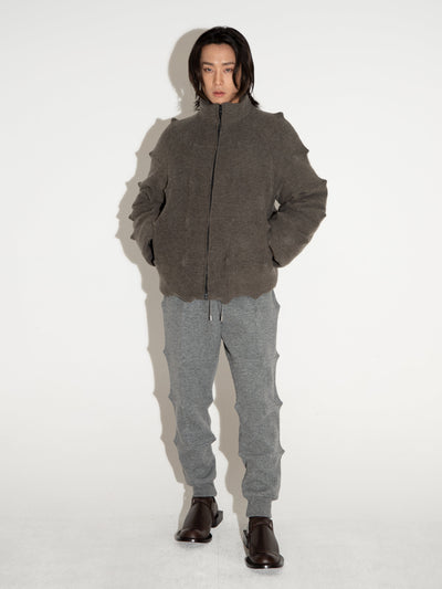 Spiky Padded Jacket Olive-Woojun Jang-APOC STORE